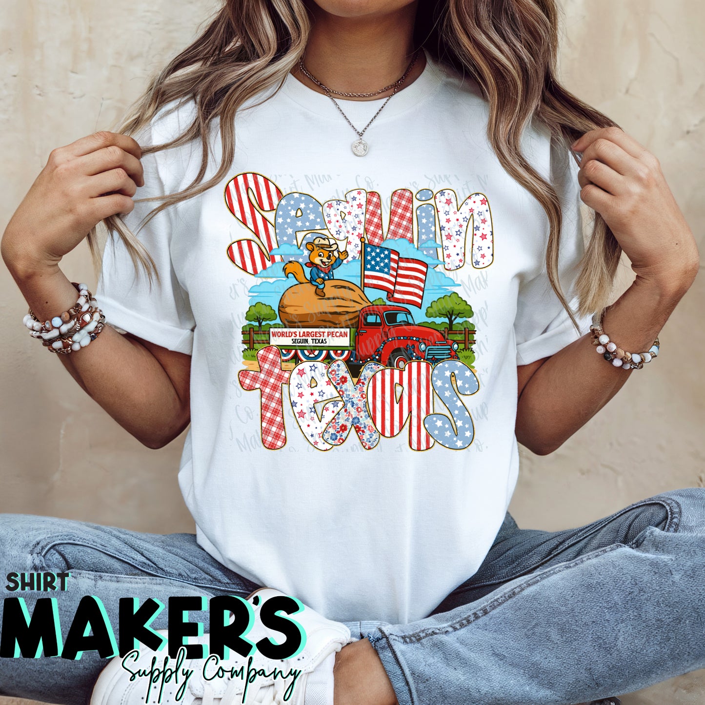 BELLA + CANVAS Seguin Pecan 4th of July T-Shirt