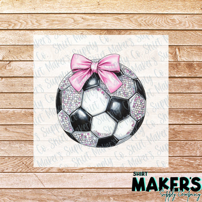 Sequin Soccer DTF Transfer - or- Hat Patch, Acrylic, Magnet, or Keychain