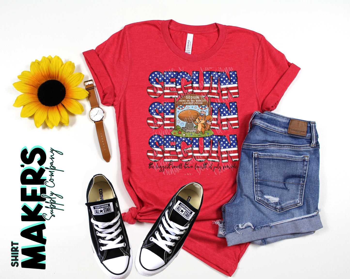 Seguin 4th of July Stacked T-Shirt