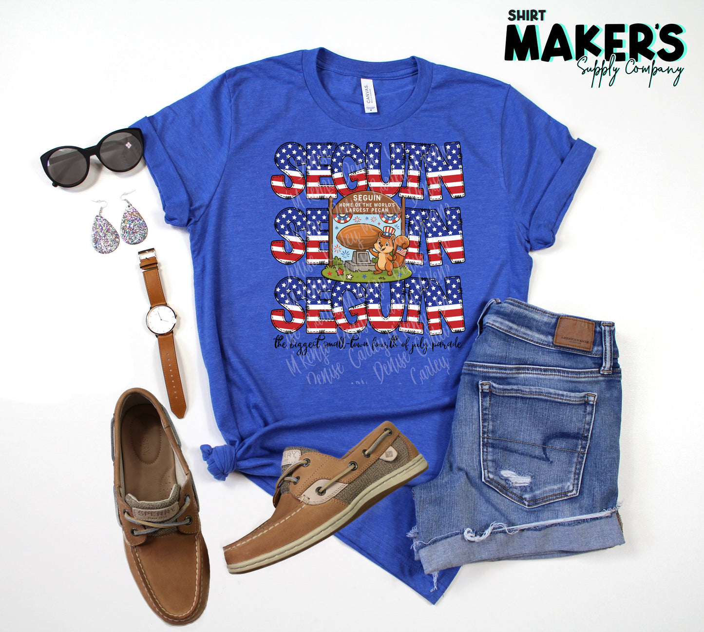 Seguin 4th of July Stacked T-Shirt