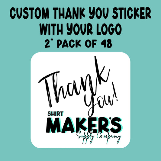Thank You Custom Logo Stickers Sheet of 48