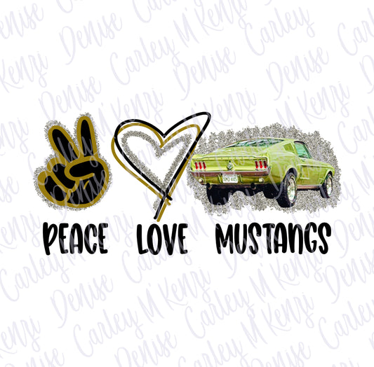 Peace Love Mustangs PNG
